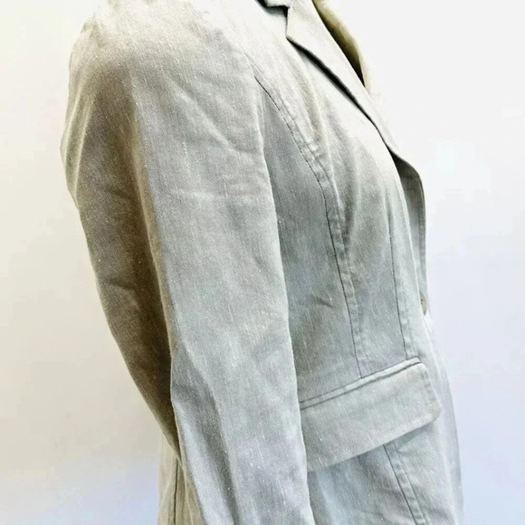 HALOGEN Women Long Sleeve One-Button Collared Pocket Tan Career Jacket Sz Small - Picture 9 of 13